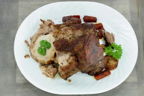 Roasted pork meat. Stock Photos