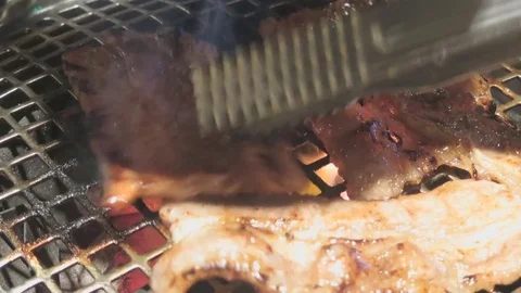 Roasted pork processing Stock Footage 70544408