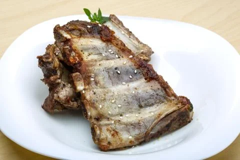 Roasted pork ribs Stock Photos