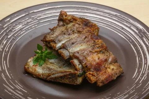 Roasted pork ribs Stock Photos