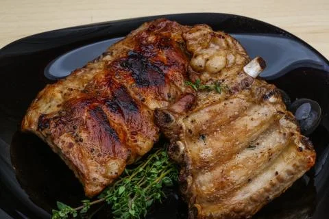 Roasted pork ribs Foto stock