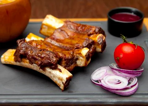 Roasted pork ribs Stock Photos