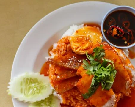 Roasted pork rice Stock Photos