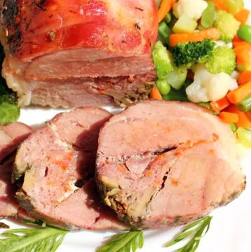 Roasted pork roll Stock Photos