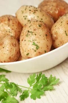 Roasted potatoes Stock Photos