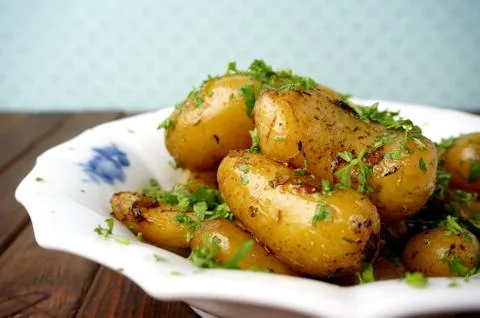 Roasted potatoes Stock Photos