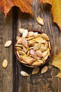 Roasted pumpkin seeds Stock Photos