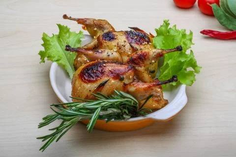 Roasted Quail Stock Photos