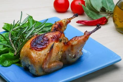Roasted Quail Stock Photos