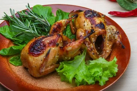 Roasted Quail Stock Photos