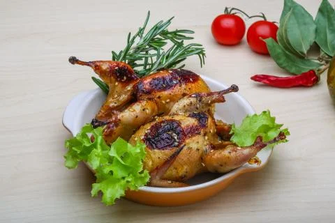 Roasted Quail Stock Photos