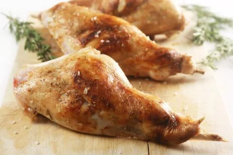 Roasted Rabbit Legs Stock Photos