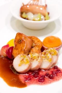 Roasted rabbit meat Stock Photos