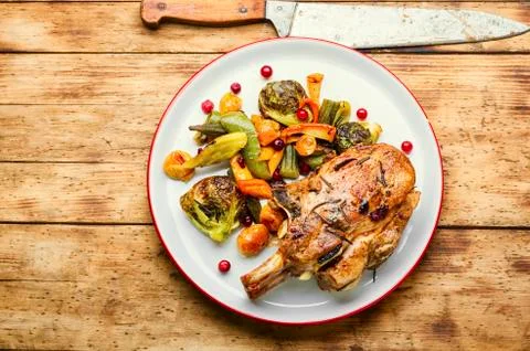 Roasted rack of pork Stock Photos