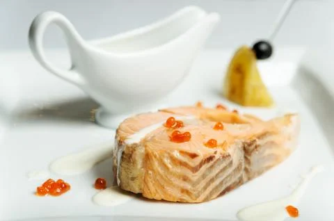 Roasted red fish. Stock Photos