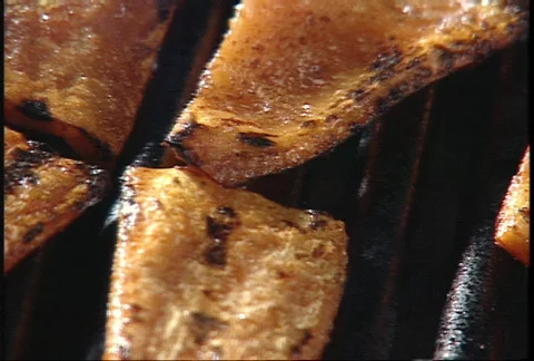 Roasted red peppers - 2 shot Stock Footage 145280