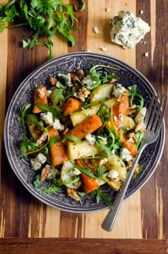 Roasted root and rocket salad Stock Photos