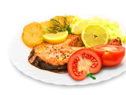 Roasted salmon Stock Photos