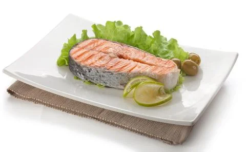 Roasted salmon Stock Photos