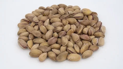 Roasted Salted Pistachios Rotating Stock Footage 128208832