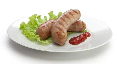 Roasted sausages Stock Photos