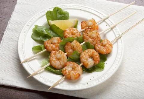 Roasted shrimps Stock Photos