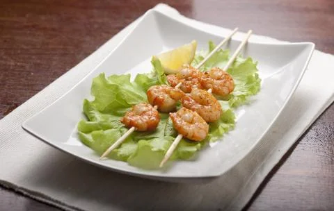Roasted shrimps Foto stock