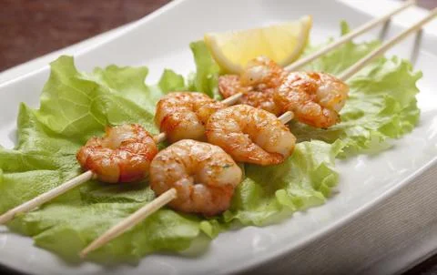 Roasted shrimps Stock Photos