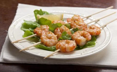Roasted shrimps Stock Photos