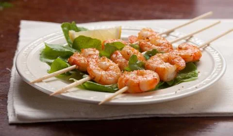 Roasted shrimps Stock Photos