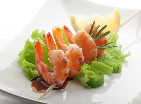 Roasted shrimps Stock-Fotos