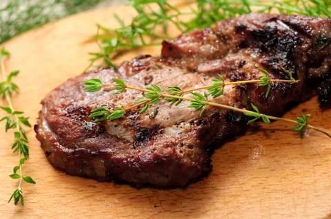 Roasted spiced steak Stock Photos