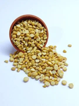Roasted Split Chickpea Daliya / Dalia or Chana Dal is a popular healthy roa.. Stock Photos