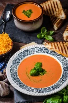 Roasted tomato soup Stock Photos