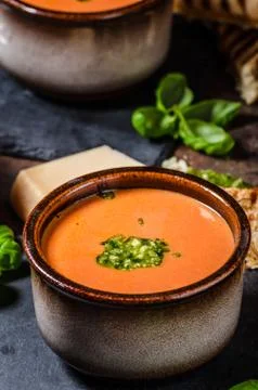 Roasted tomato soup Stock Photos