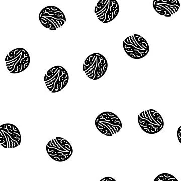 Roasted tomatoes glyph seamless pattern Stock Illustration