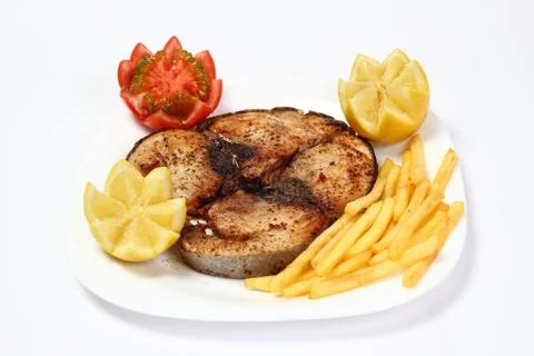Roasted tuna steak Stock Photos