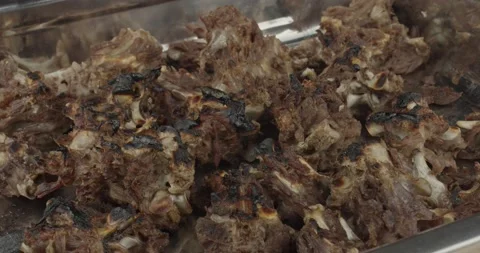 Roasted turkey bones for preparing a poultry stock Stock Footage 168309368