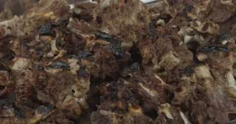 Roasted turkey bones for preparing a poultry stock Stock Footage 170499426