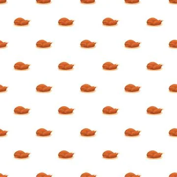 Roasted turkey dinner seamless pattern background Stock Illustration