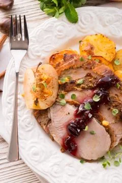 Roasted turkey Stock Photos
