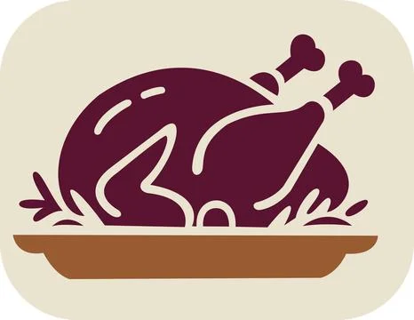 Roasted Turkey On A Platter Illustration Stock Illustration