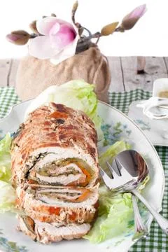 Roasted Turkey Roll Stockfoto's