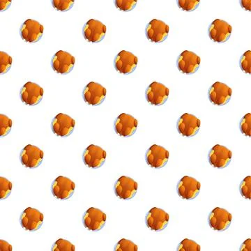 Roasted turkey seamless pattern with holiday food theme Stock Illustration