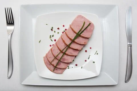 Roasted turkey sliced Stock Photos
