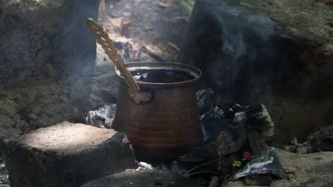 Roasted Turkish coffee Stock Footage 282444128