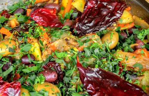 Roasted vegetables. Closeup. Stock Photos
