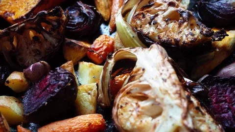 Roasted Vegetables Stock Footage 140406343