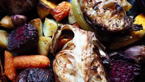 Roasted Vegetables Stock Footage 140406390