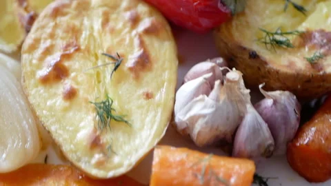 Roasted vegetables Stock Footage 164222488